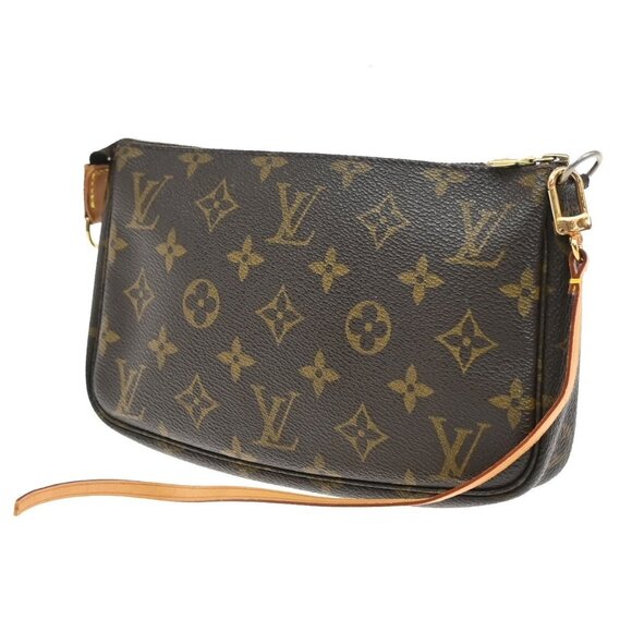 LOUIS VUITTON Pochette Accessoires Hand Bag Monogram Leather BN - Picture 1 of 16
